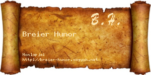 Breier Hunor névjegykártya